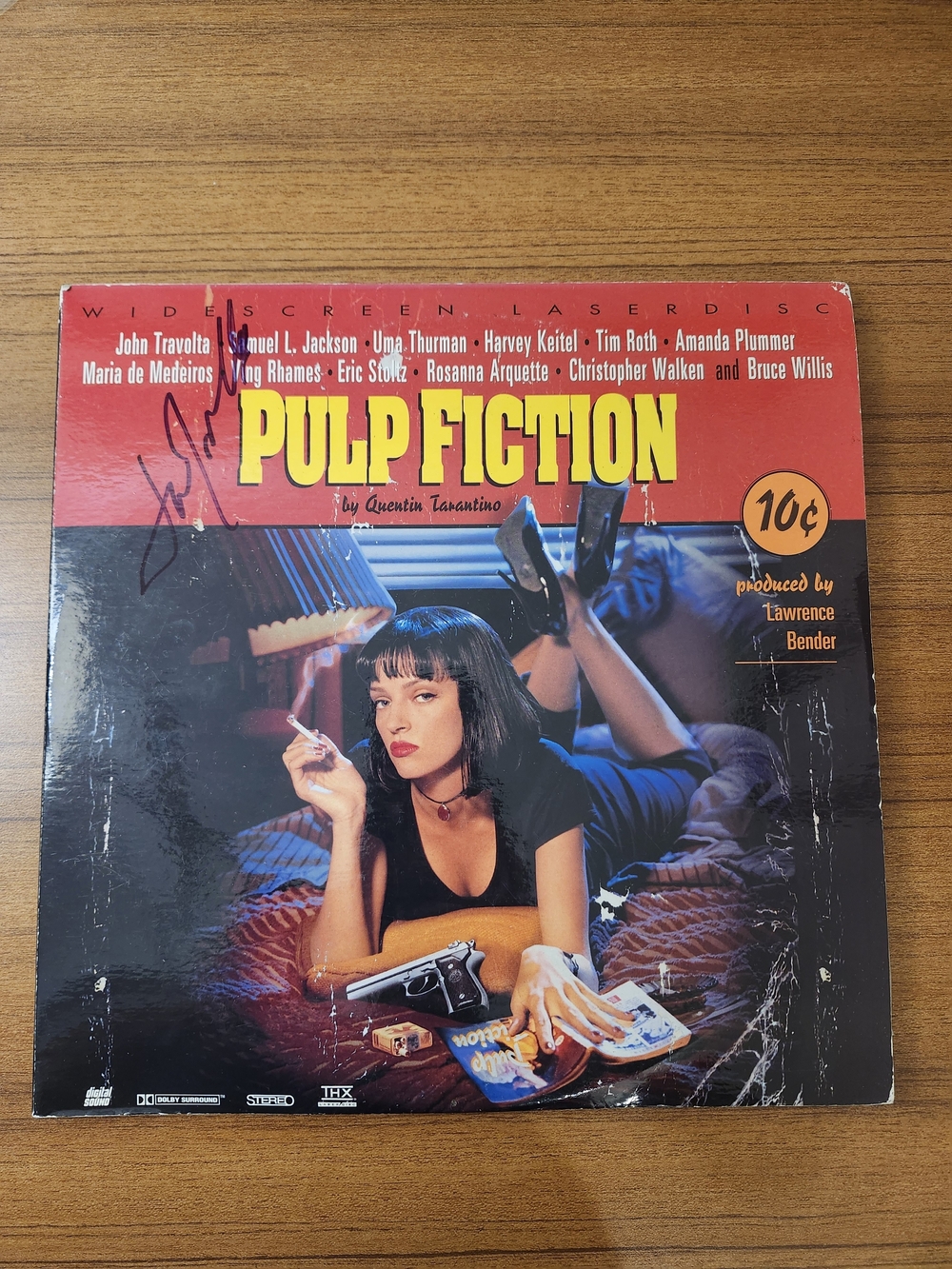 Vintage Pulp Fiction Autographed Laser Disc John Travolta Signed Movie Tarantino